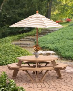 Poly Octagon Picnic Table with Umbrella