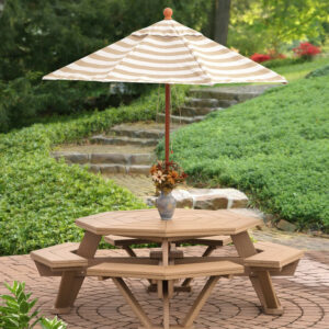Poly Octagon Picnic Table with Umbrella