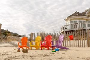 Four Poly Children's Adirondacks at the beach