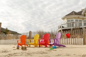 Four Poly Children's Adirondacks at the beach