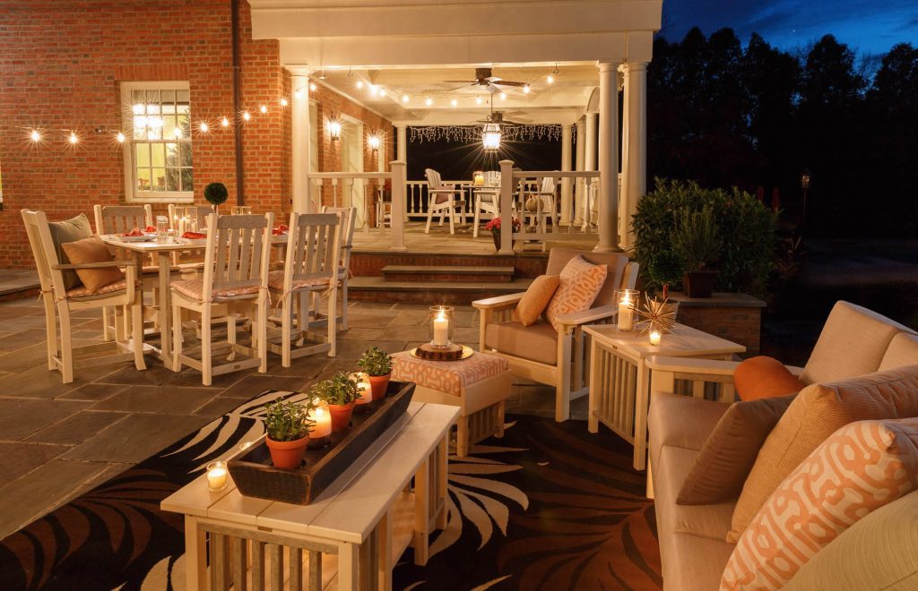 set of poly Mission dining and patio furniture