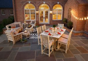 set of poly Mission dining and patio furniture