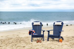 Poly Adirondack Chairs in ocean front setting.