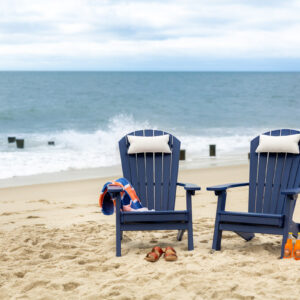 Poly Adirondack Chairs in ocean front setting.