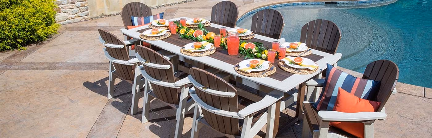 Great Bay dining table and chairs set for dinner