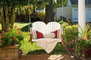 White and Cedar Poly Adirondack double Swing