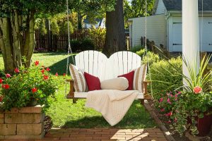 White and Cedar Poly Adirondack double Swing
