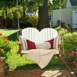 White and Cedar Poly Adirondack double Swing