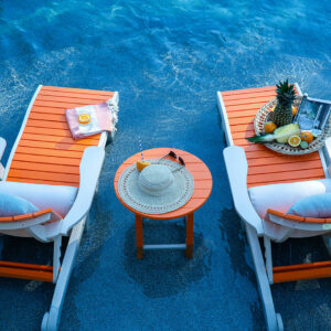 Poly Outdoor Lounge Chairs in pool water