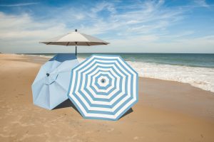 Outdoor umbrellas on beach