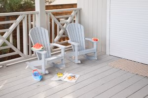 Two Gray Poly Children's Rockers