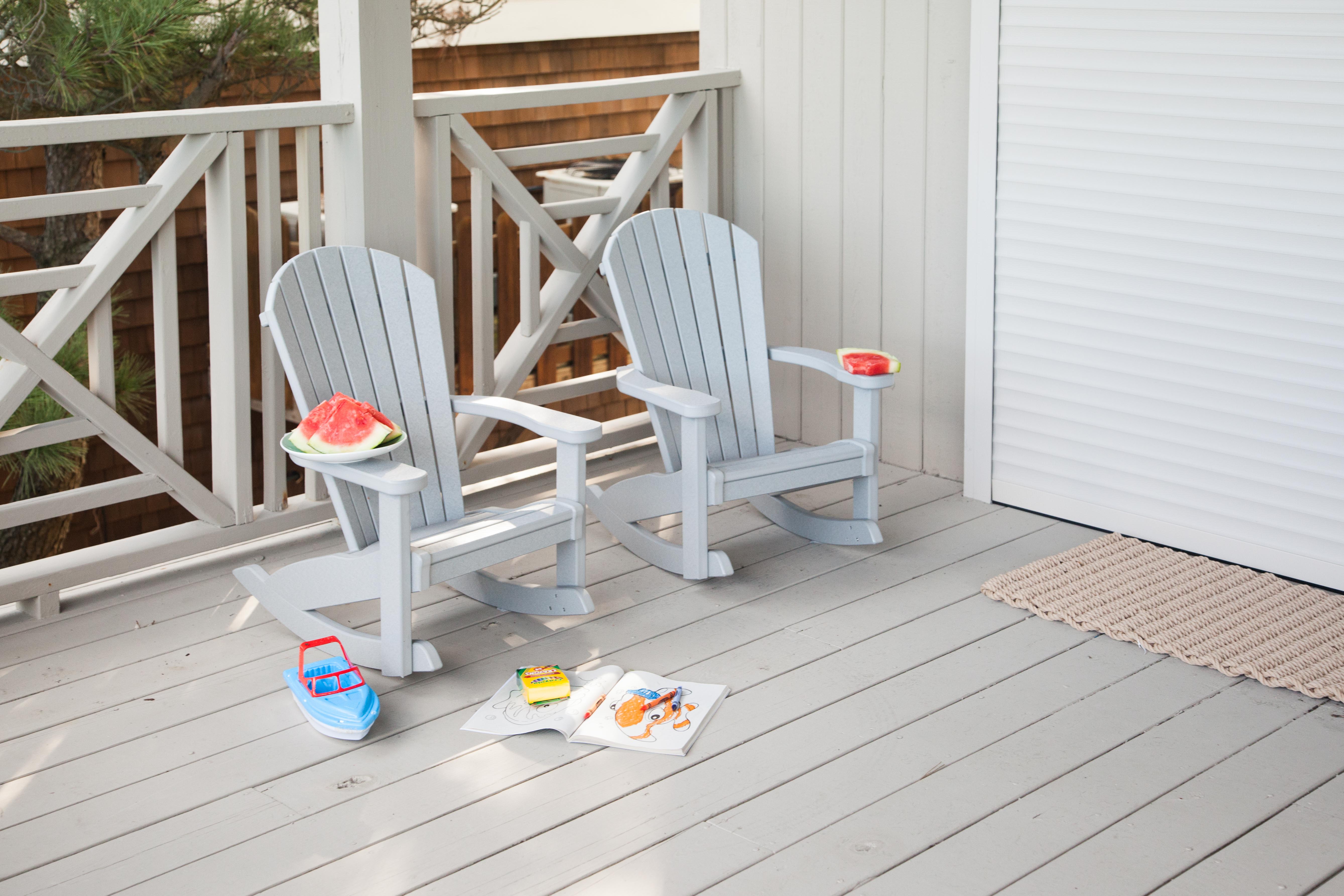 Two Gray Poly Children's Rockers