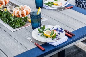 Patriot blue on Driftwood Gray SumerSide Ice Table