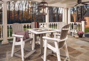 Great Bay 43x43in. Counter Table with 4 Great Bay Counter Chairs