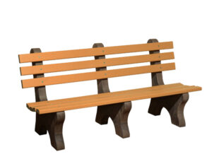 72" Poly Park Bench with Stained Legs