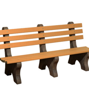 72" Poly Park Bench with Stained Legs