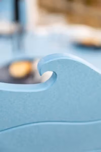 finch wave chair detail of wave on chair back