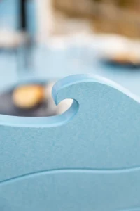 finch wave chair detail of wave on chair back