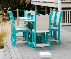 Wave Dining Table Set on a deck