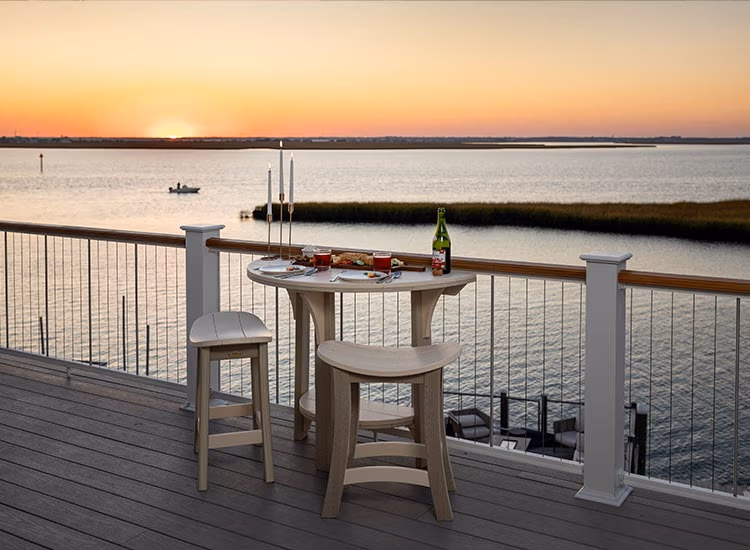 Finch furniture along the ocean