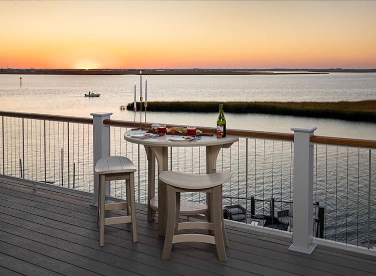 Finch furniture along the ocean